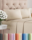 King Size 4 Piece Sheet Set - Comfy Breathable & Cooling Sheets - Hotel Luxury Bed Sheets for Women & Men - Deep Pockets, Easy-Fit, Extra Soft & Wrinkle Free Sheets - Wheat Oeko-Tex Bed Sheet Set 🍁 All In One Marketplace Canada