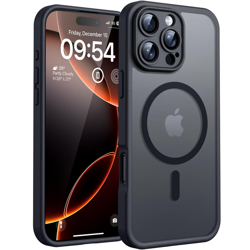 TOCOL Magnetic for iPhone 16 Pro Max Case, Upgraded Full Camera Protection, Fit for MagSafe, Rugged Phone Case for iPhone 16 Pro Max 6.9 Inch, Drop Protection, Anti-Scratch, Black 🍁 All In One Marketplace Canada