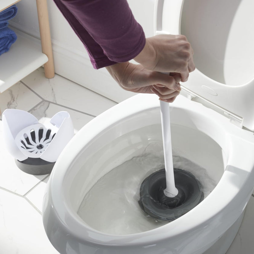 Clorox Toilet Plunger with Hideaway Caddy for Bathroom, Accessories Organizers & Storage, Toilet Unclogger, Plunger with Holder 🍁 All In One Marketplace Canada
