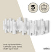 Umbra Sticks Wall-Mounted Coat Rack Rail Hook with 5 Retractable Pegs – Modern, Space-Saving Storage Organizer, White 🍁 All In One Marketplace Canada