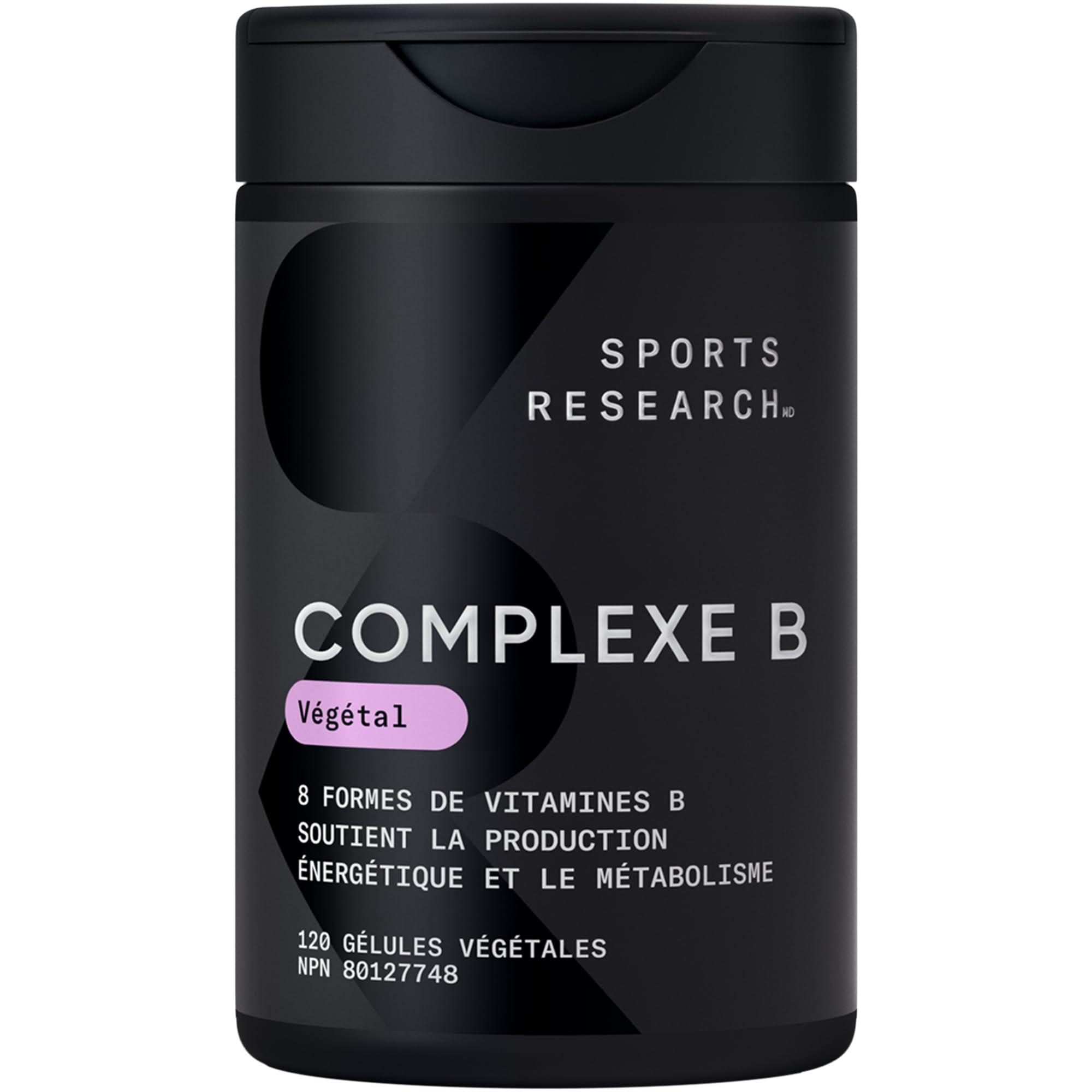 Sports Research® Vitamin B-Complex - Full Spectrum of B Vitamins with Methylated B12 & Folate - Gluten Free · Plant-Based · Non-GMO · Vegan-Friendly Formula - 120 Veggie Softgels 🍁 All In One Marketplace Canada