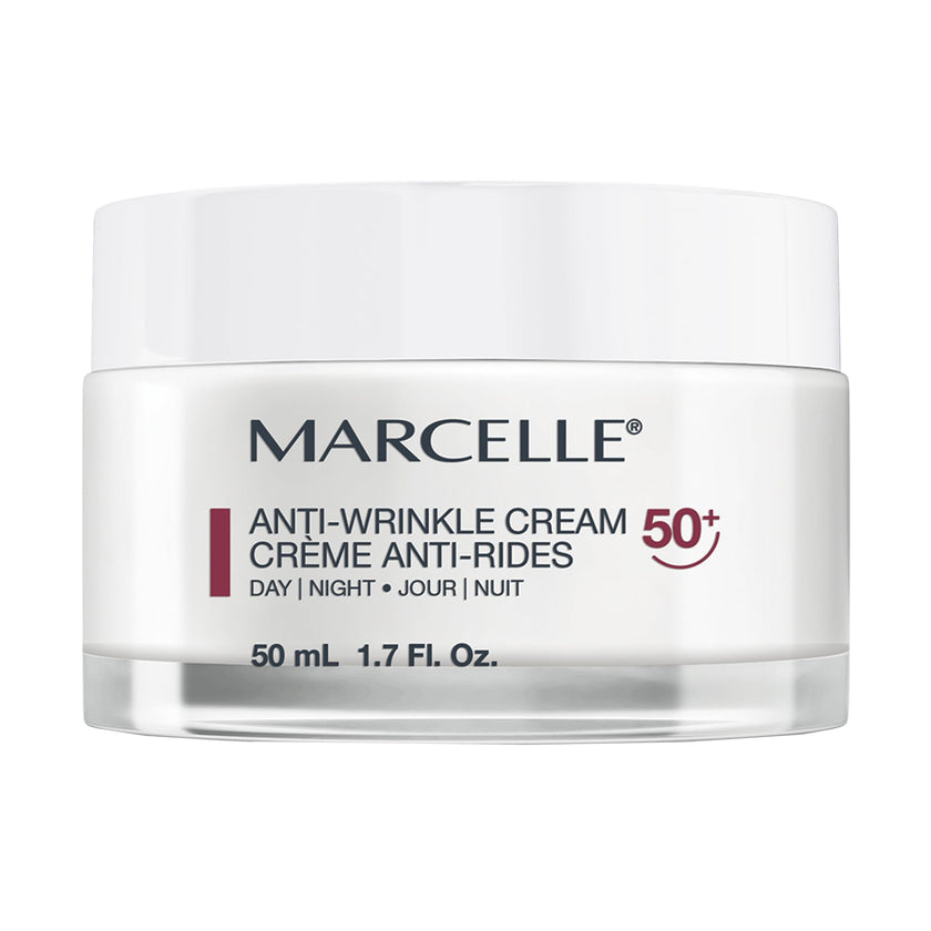 Marcelle Anti-Wrinkle Cream 50+, Day & Night, Anti-Aging Cream, Reduces Fine Lines & Wrinkles, 24H Hydration, Fragrance-Free, Hypoallergenic, Cruelty-Free, 50 mL 🍁 All In One Marketplace Canada