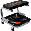 VEVOR Rolling Creeper Garage/Shop Seat, 250 LBS Capacity Padded Rolling Workshop Stool with Tool Tray Storage, Mechanic Stool for Garage, Shop, Auto Repair, Black 🍁 All In One Marketplace Canada