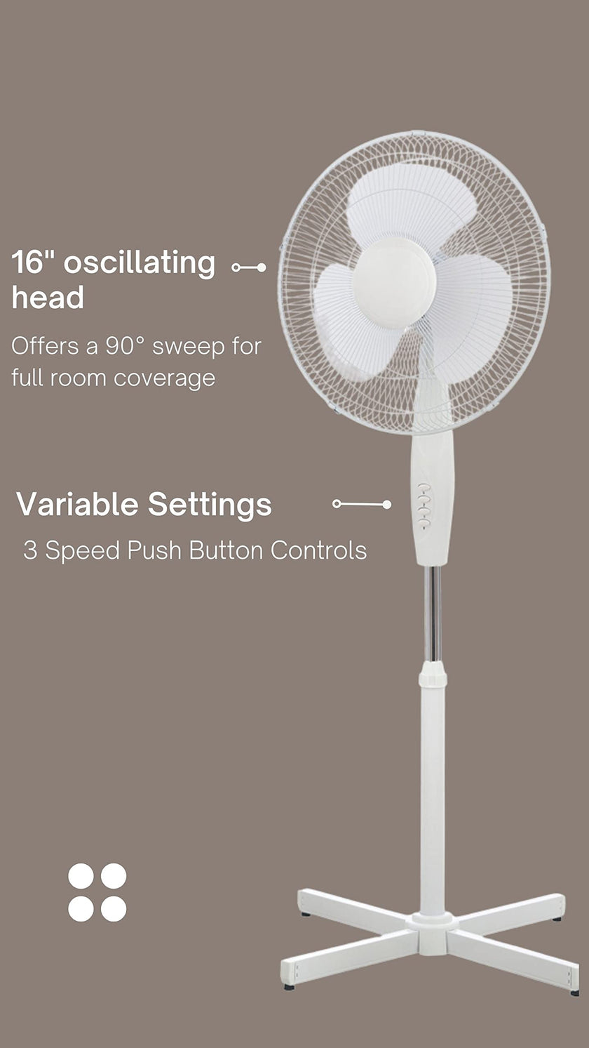 ToolTech Oscillating Pedestal Fan 16 Inch 🍁 All In One Marketplace Canada