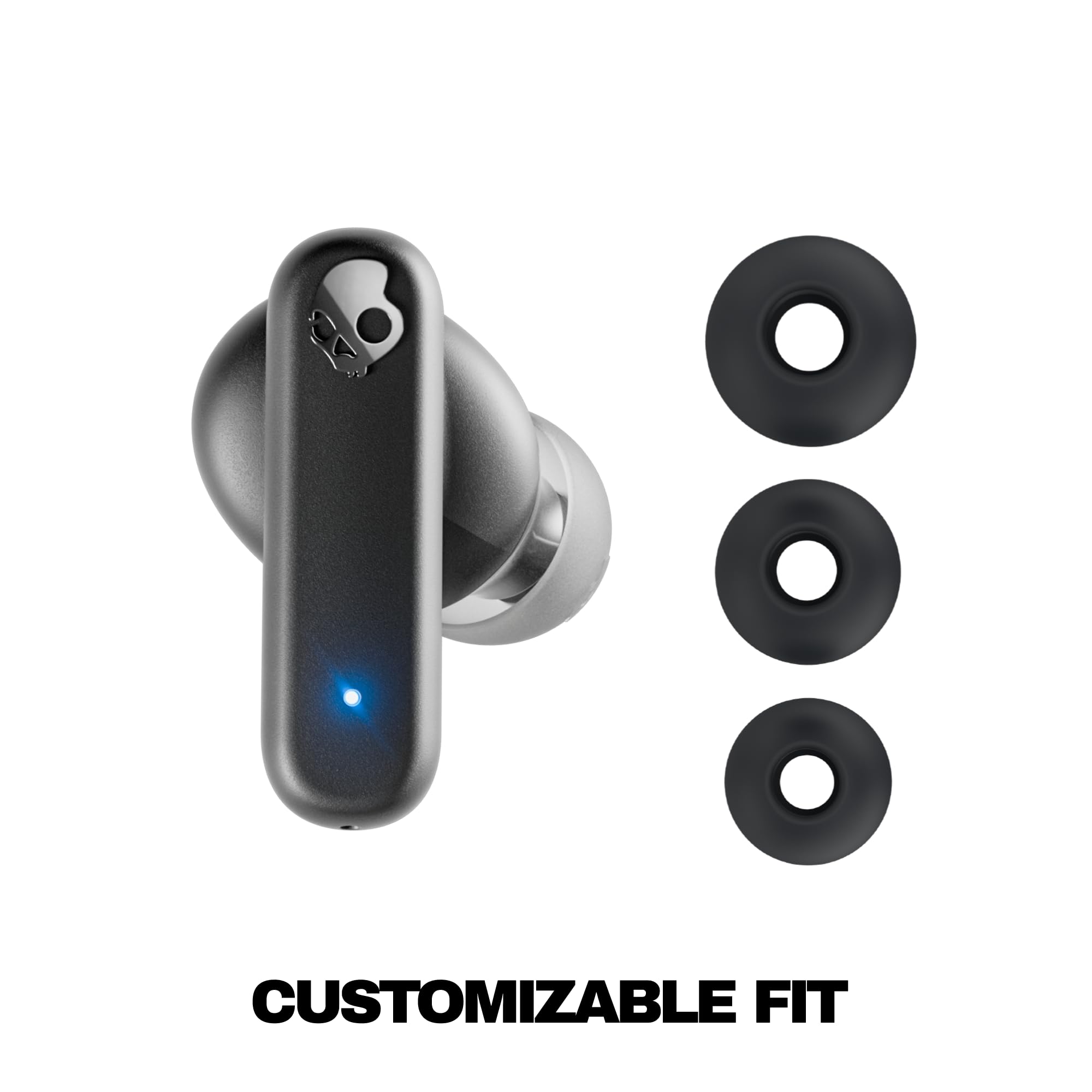 Skullcandy Smokin’ Buds Wireless Earbuds, Bluetooth Headphones, Noise Isolating Fit, Up to 20 Hours Battery, IPX4 Sweat and Water Resistant, Microphone for iPhone Android - True Black 🍁 All In One Marketplace Canada