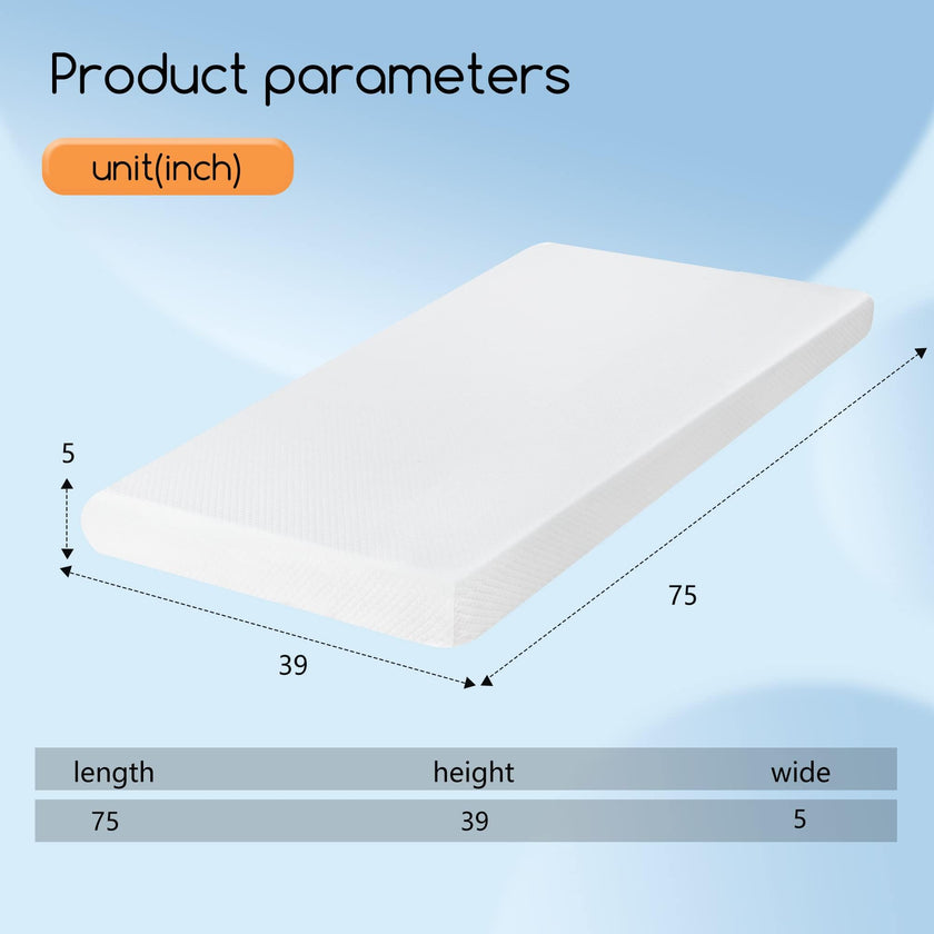 FDW Twin Mattress,6 Inch Gel Memory Foam Mattress, Medium Firm for Cool Sleep Pressure Relief, CertiPUR-US Certified/Bed-in-a-Box/Pressure Relieving 🍁 All In One Marketplace Canada