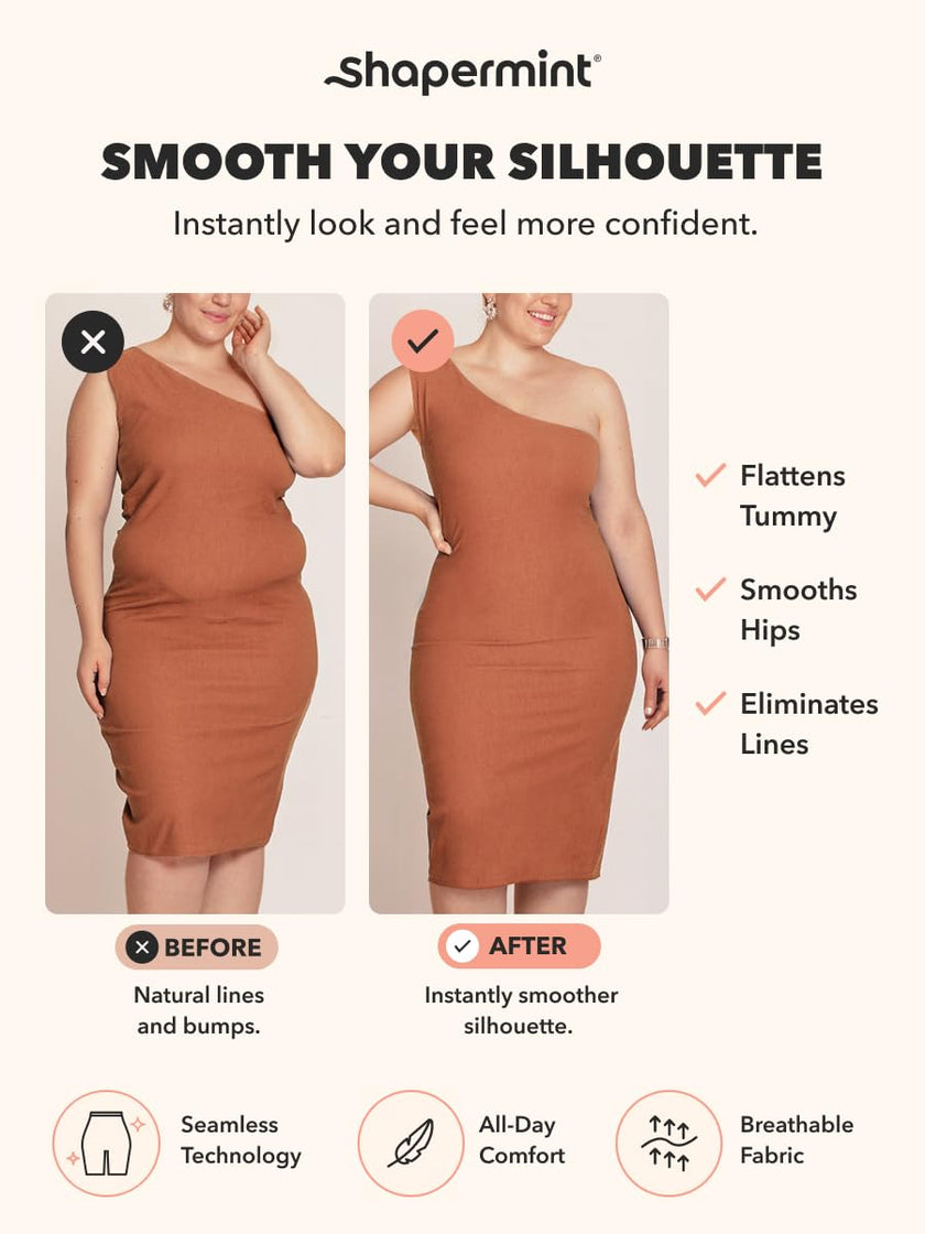 Shapermint High Waisted Body Shaper Shorts - Shapewear for Women Tummy Control Small to Plus-Size Nude Small 🍁 All In One Marketplace Canada