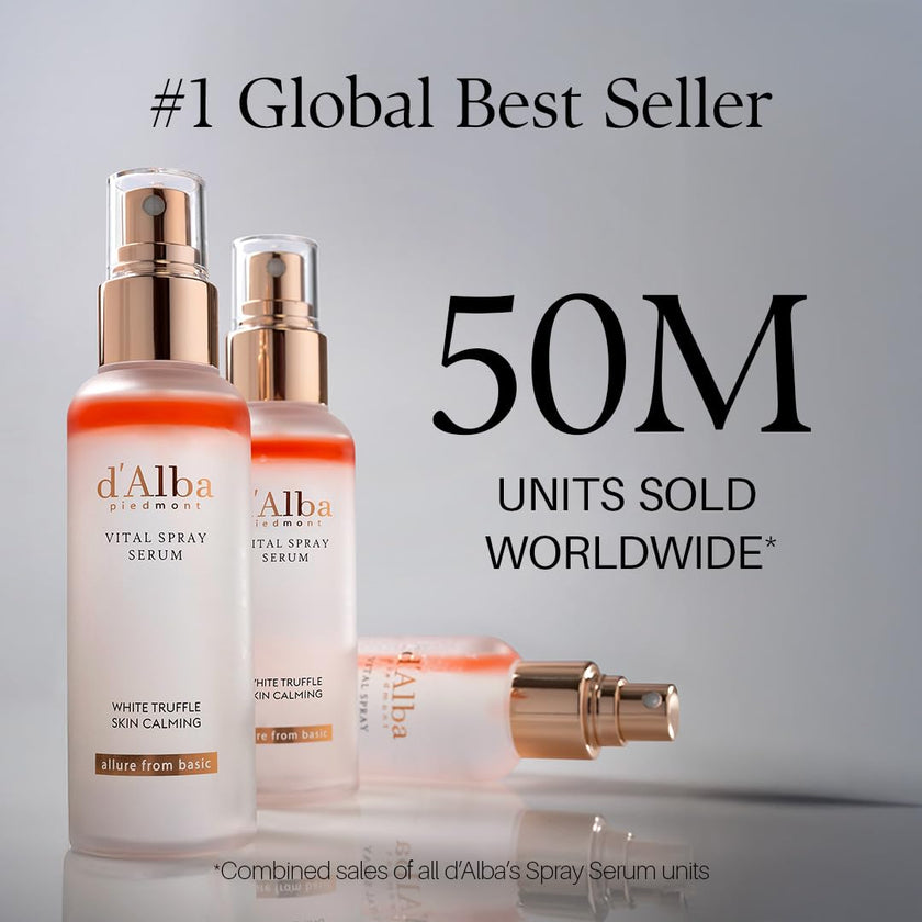 d'alba Piedmont Italian White Truffle Vital Spray Serum, Vegan Skincare, Calming and Hydrating Facial Mist with White Truffles for Red and Sensitive Skin, Glow Serum, Surfactant Free, All in One Care, Korean Skincare 🍁 All In One Marketplace Canada