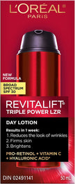 L'Oreal Paris Anti-Aging Day Lotion Spf 30 With Pro-retinol, Vitamin C + Hyaluronic Acid | Revitalift Triple Power Lzr, 50 Milliliters 🍁 All In One Marketplace Canada