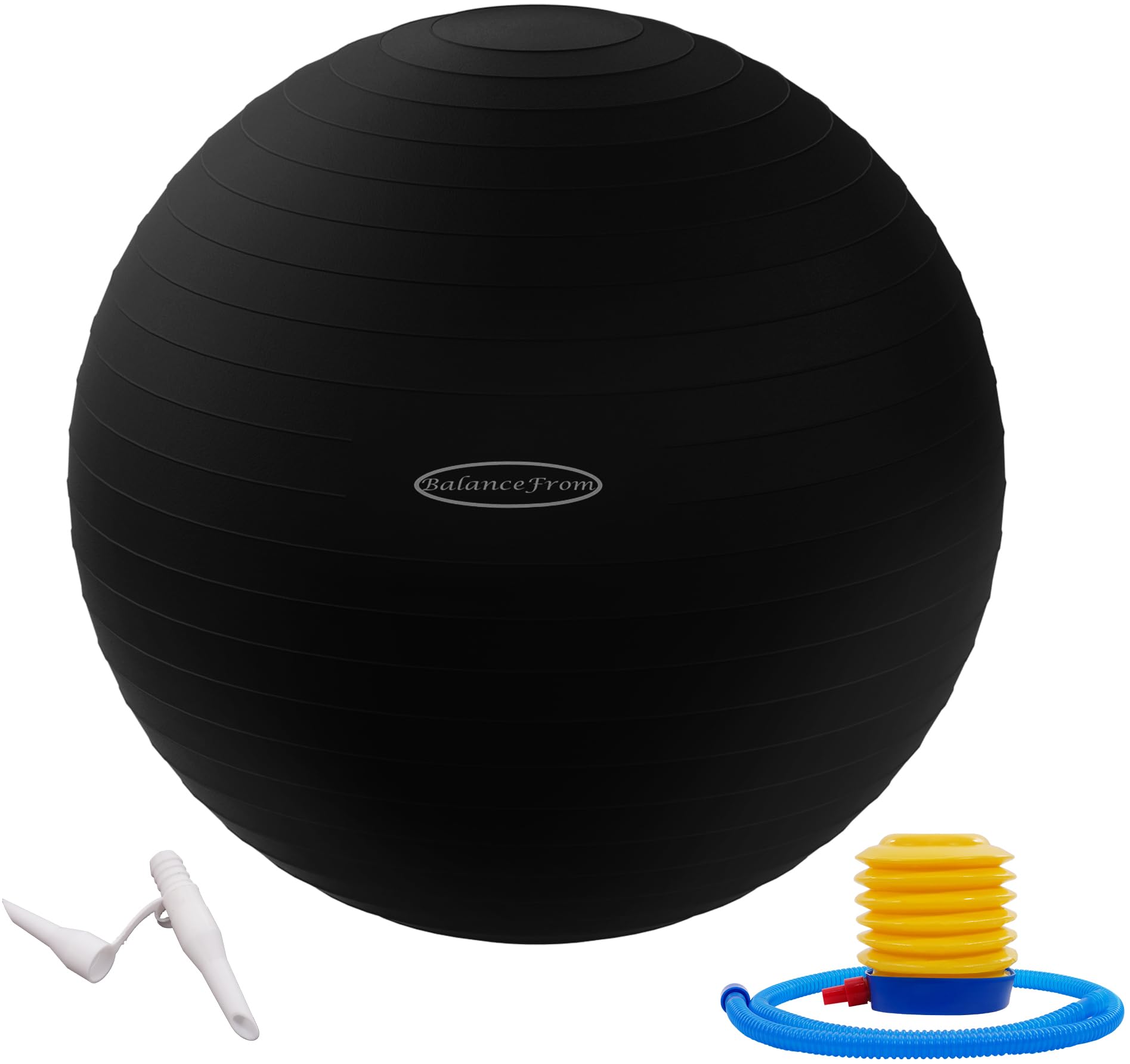 BalanceFrom Anti-Burst Slip Resistant Exercise Ball - 26-inch Black, 2,000-Pound Capacity 🍁 All In One Marketplace Canada