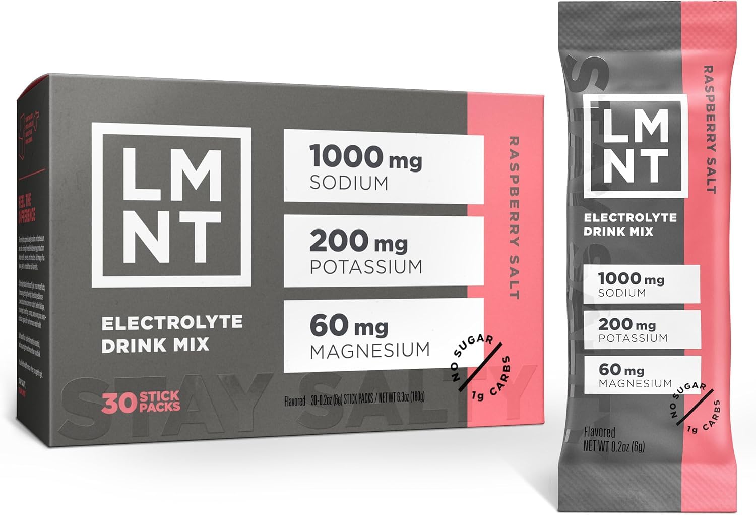 LMNT Keto Electrolyte Powder Packets | Paleo Hydration Powder | No Sugar, No Artificial Ingredients | Raspberry Salt | 30 Stick Packs 🍁 All In One Marketplace Canada