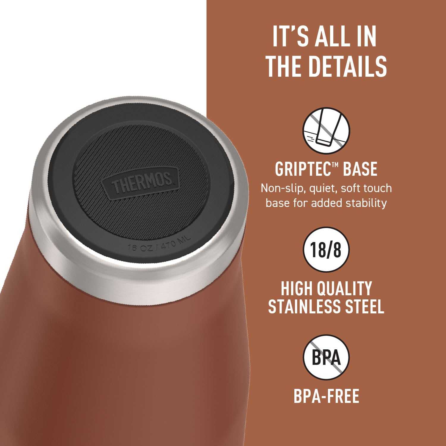 THERMOS ICON Series 16oz Stainless Steel Mug, Saddle 🍁 All In One Marketplace Canada
