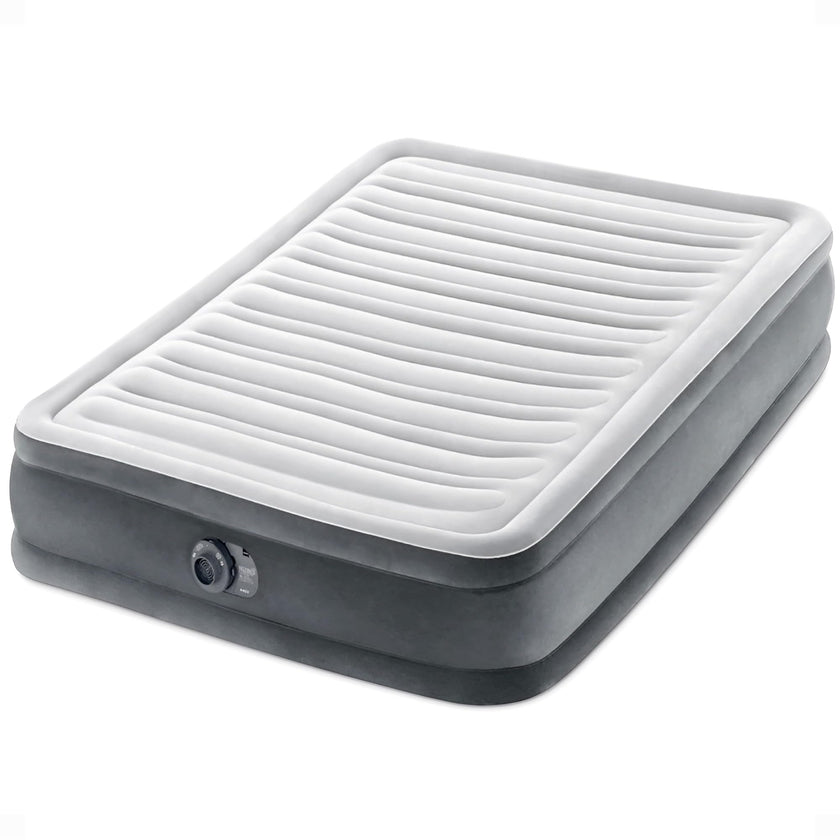 INTEX 67767ED Dura-Beam Deluxe Comfort-Plush Mid-Rise Air Mattress: Fiber-Tech – Full Size – Built-in Electric Pump – 13in Bed Height – 600lb Weight Capacity 🍁 All In One Marketplace Canada