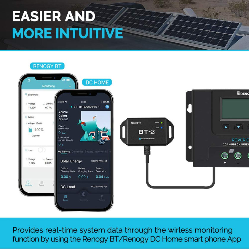 Renogy BT-2 Bluetooth Module RJ45 Communication Port Wirelessly Monitor Real-time Insight Precise Control, Compatible Solar Charge Controllers, Battery Charger, Inverter, BT-2 RS485 🍁 All In One Marketplace Canada