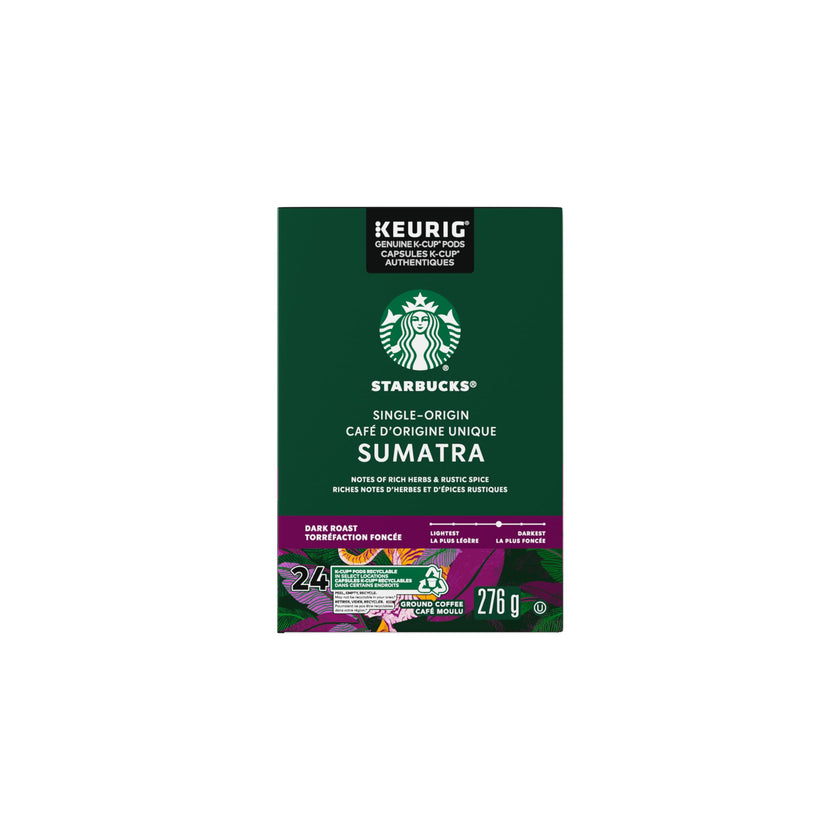 STARBUCKS Single Origin Sumatra Coffee, Keurig Pods, K-cups, 276 g 🍁 All In One Marketplace Canada