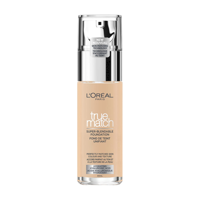 L'Oreal Paris True Match Super-Blendable Foundation, Medium Coverage Liquid Foundation Makeup, Skincare Infused with Hyaluronic Acid, 1.5N, 30 mL 🍁 All In One Marketplace Canada