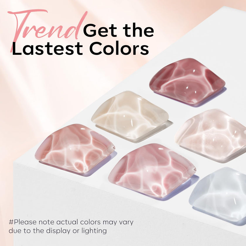 Modelones Jelly Gel Nail Polish 6 Colors Nude Gel Polish Milky White Neutral Nail Gel Polish Shimmery Glitter Translucent Nail Art Gel Kit Soak off Gel Manicure DIY Salon Nail Gift 🍁 All In One Marketplace Canada