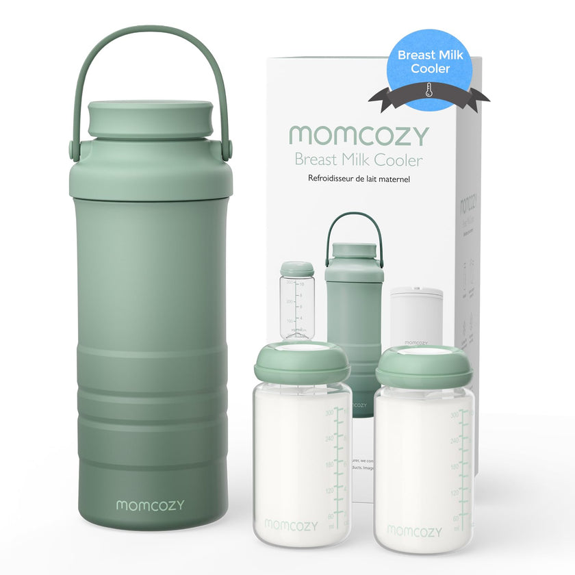 Momcozy 22oz Portable Breast Milk Cooler for Outdoor, 360°Total Cooling for 24Hours, Larger Capacity Travel Breastmilk Chiller with 2pcs Baby Bottles for Breastmilk Storage, Breastfeeding Essentials 🍁 All In One Marketplace Canada