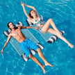 Meegoo Pool Floaties for Adults, 2 Pack Inflatable Water Hammock with Bottom Mesh, Fun Swimming Pool Float Chair, Beach Essentials for Vacation Travel, Heavy Duty Lake Inflatable Lounger Rest 🍁 All In One Marketplace Canada