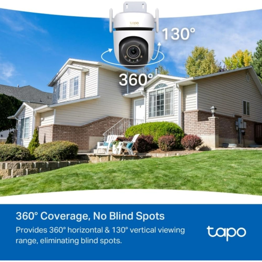 TP-Link Tapo 3K 5MP Pan/Tilt Outdoor Wired Security Wi-Fi Camera, 360° Visual Coverage, Starlight Full-Color Night Vision Up to 98ft, Person/Pet/Venicle Detection,Physical Privacy Mode (Tapo C530WS) 🍁 All In One Marketplace Canada