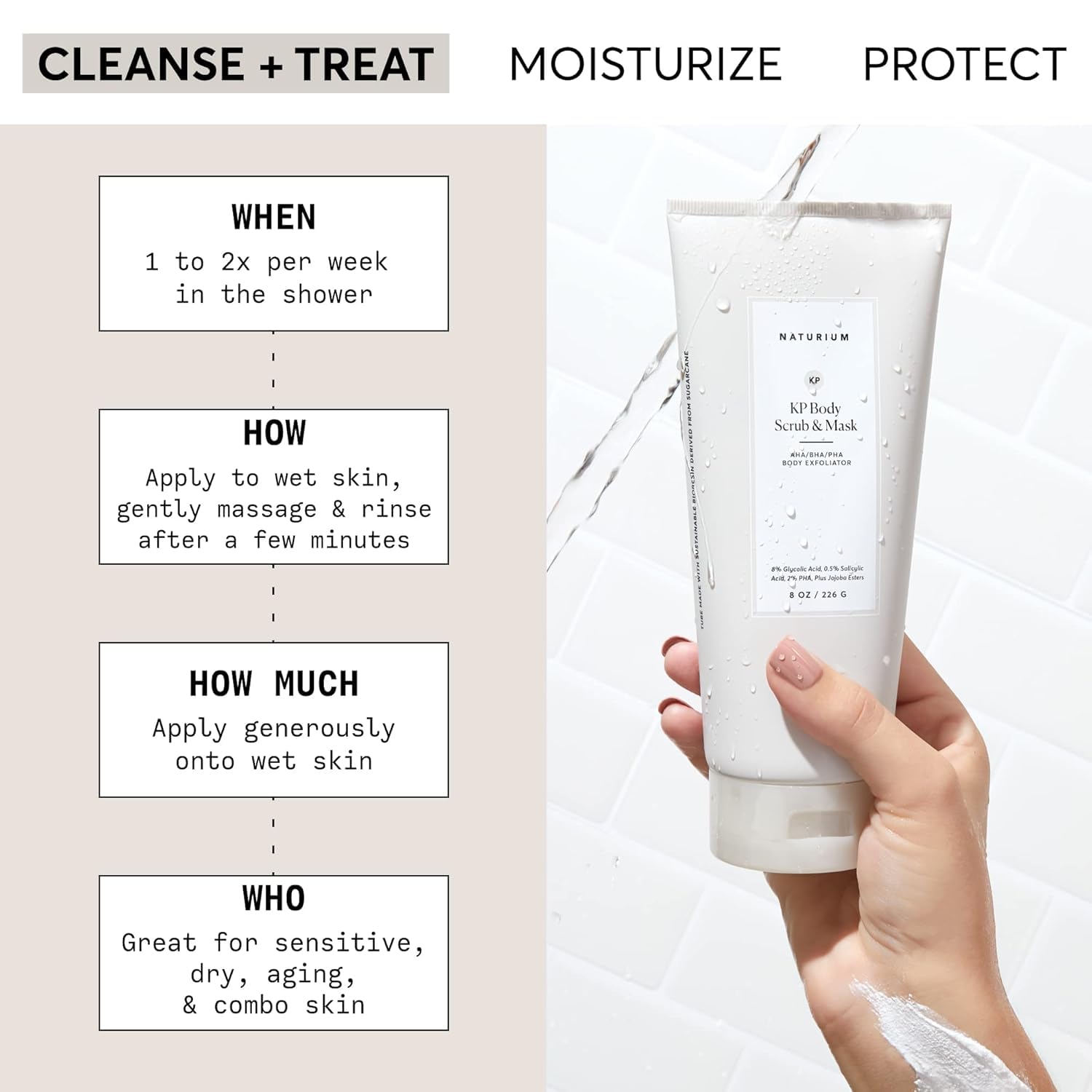 Naturium KP Body Scrub & Mask | Exfoliant for Rough and Bumpy Skin, With AHA, BHA & PHA | 8 OZ / 226 g 🍁 All In One Marketplace Canada