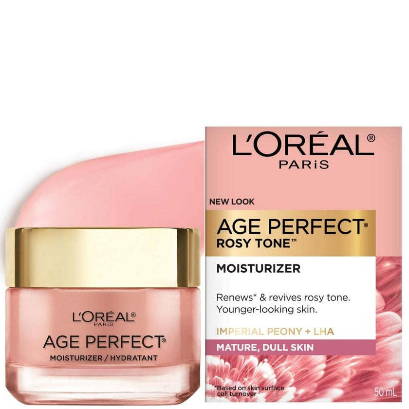 L’Oréal Paris Day Face Moisturizer Cream, Age Perfect Rosy Tone, with LHA & Imperial Peony Extract, For Mature Skin Skincare, 50 ml 🍁 All In One Marketplace Canada