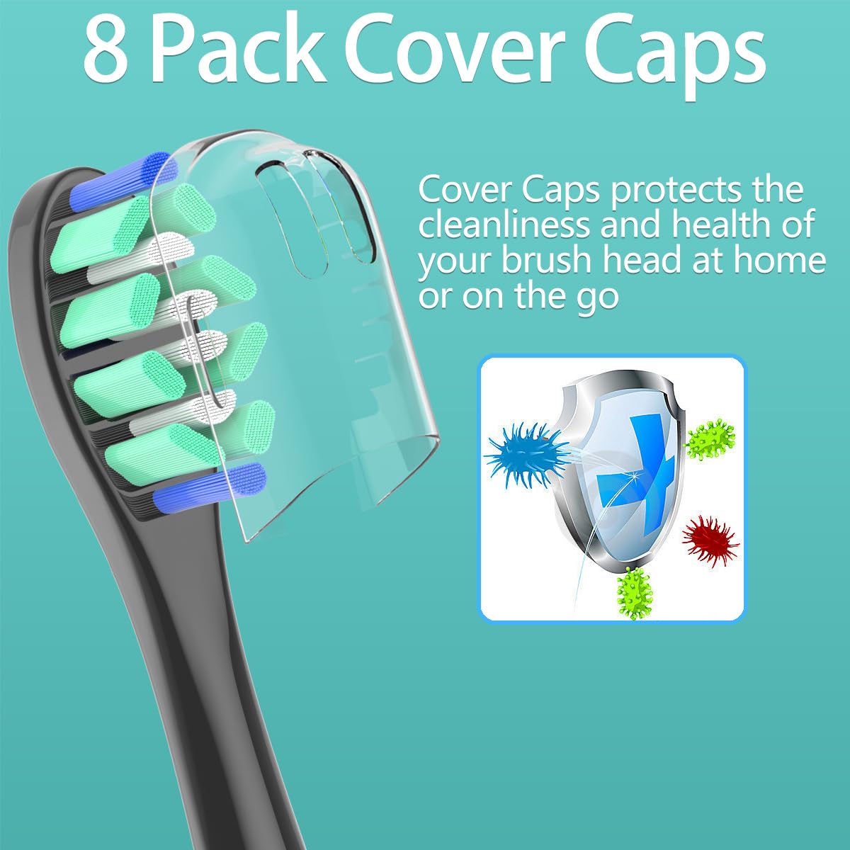 Toothbrush Head Compatible with Philips Sonicare Electric Toothbrush, Replacement Brush Heads for Phillips Sonicare 4100 5100 6100 9900 C2 W3 and More Click-on Handles (8white+8black) 🍁 All In One Marketplace Canada