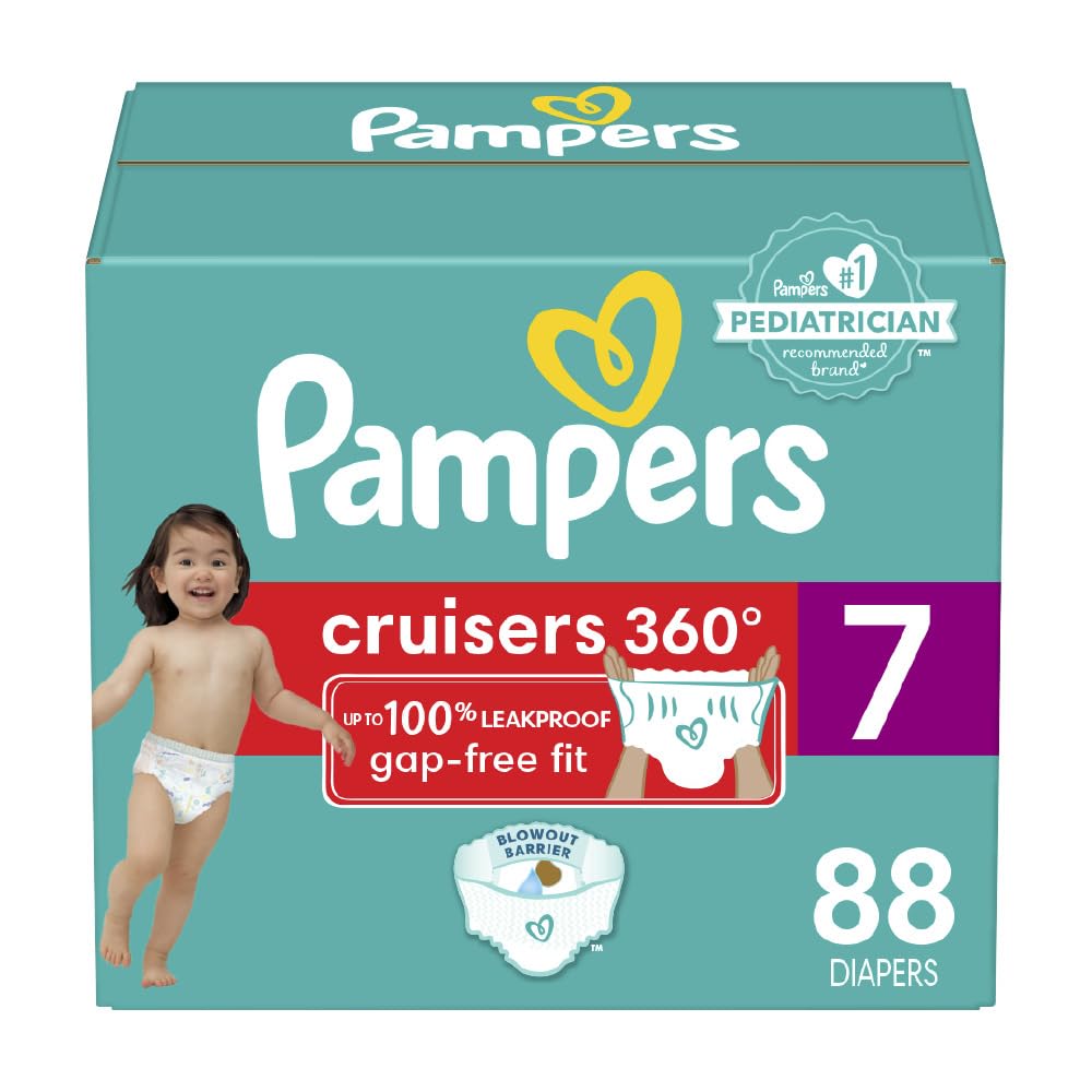 Pampers Cruisers 360 Pull-On Diapers, Size 7, Babyproof up to 100% leakproof diaper, 1 Pack (Count of 88) 🍁 All In One Marketplace Canada