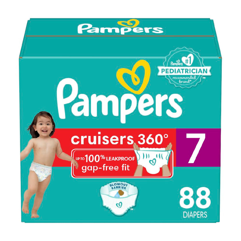 Pampers Cruisers 360 Pull-On Diapers, Size 7, Babyproof up to 100% leakproof diaper, 1 Pack (Count of 88) 🍁 All In One Marketplace Canada