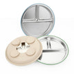 PandaEar 3 Pack Stainless Steel Baby Plates with Suction, Divided Toddler Plate for Baby Led Weaning Supplies, Non-Slip Suction Plates Baby Feeding Set, Dishwasher Safe (Blue/Green/Brown) 🍁 All In One Marketplace Canada