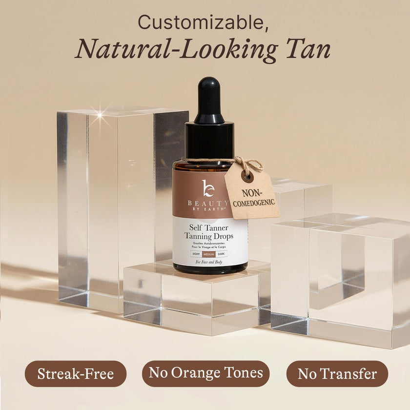 Self Tanning Drops - Natural & Organic Ingredients, Medium Face Tanning Drops to Add to Lotion, Moisturizing Bronzing Tanner for Face & Body, Toxin Free Tanner for Fake Tan 🍁 All In One Marketplace Canada