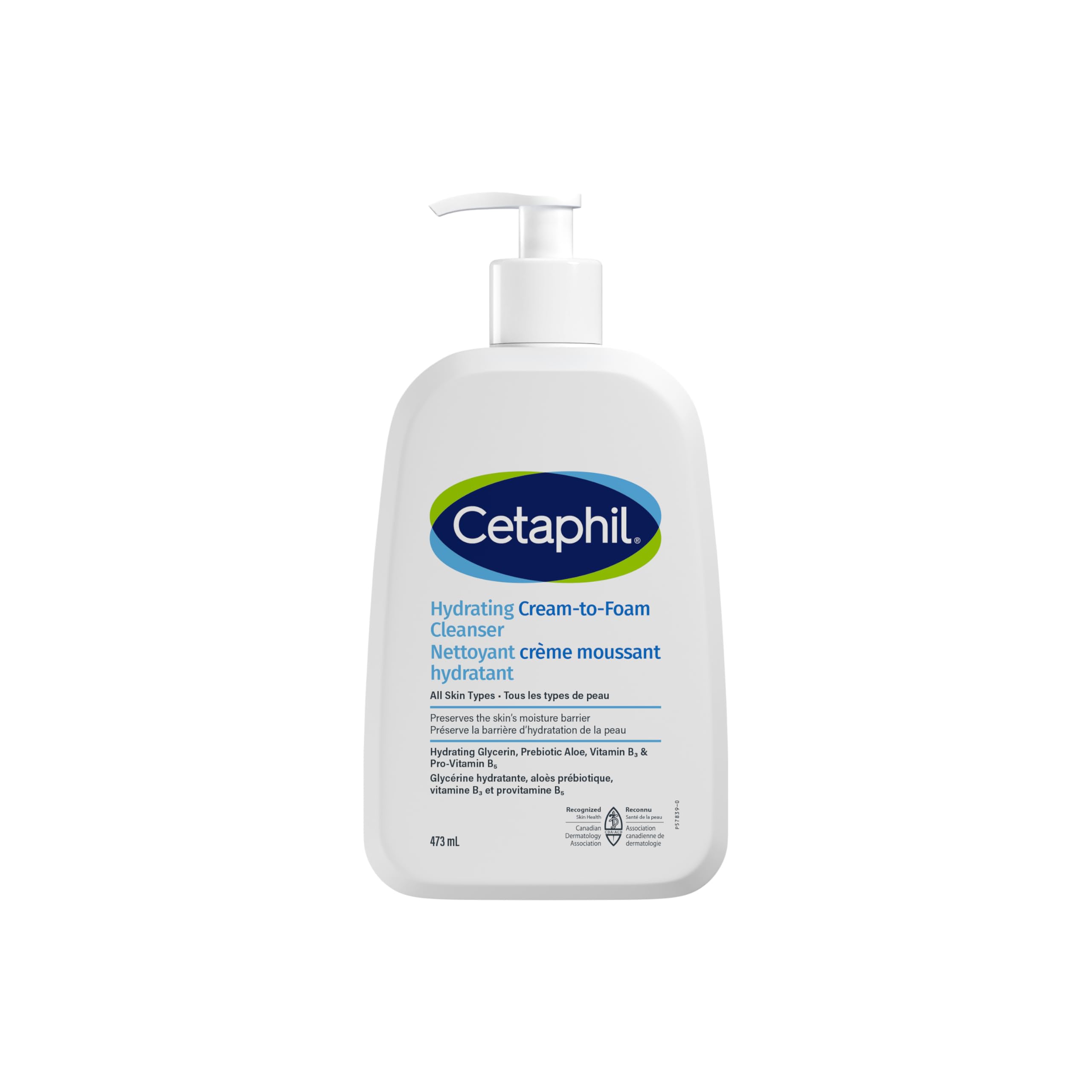 Cetaphil Cream to Foam Face Wash, Hydrating Facial Cleanser for Normal to Dry Sensitive Skin, Foaming Cleanser with Aloe, Glycerin & Niacinamide, 473ml 🍁 All In One Marketplace Canada