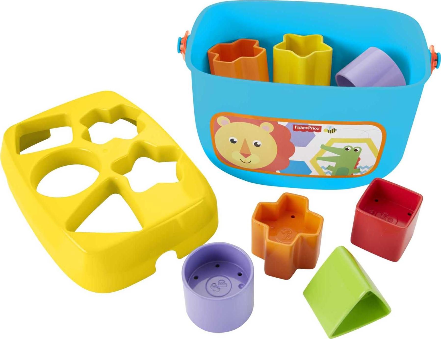 Fisher-Price Baby’s First Blocks & Rock-a-Stack Toy Set, Bucket of 10 Shapes & Ring Stacking Activity for Developmental Play Ages 6+ Months 🍁 All In One Marketplace Canada