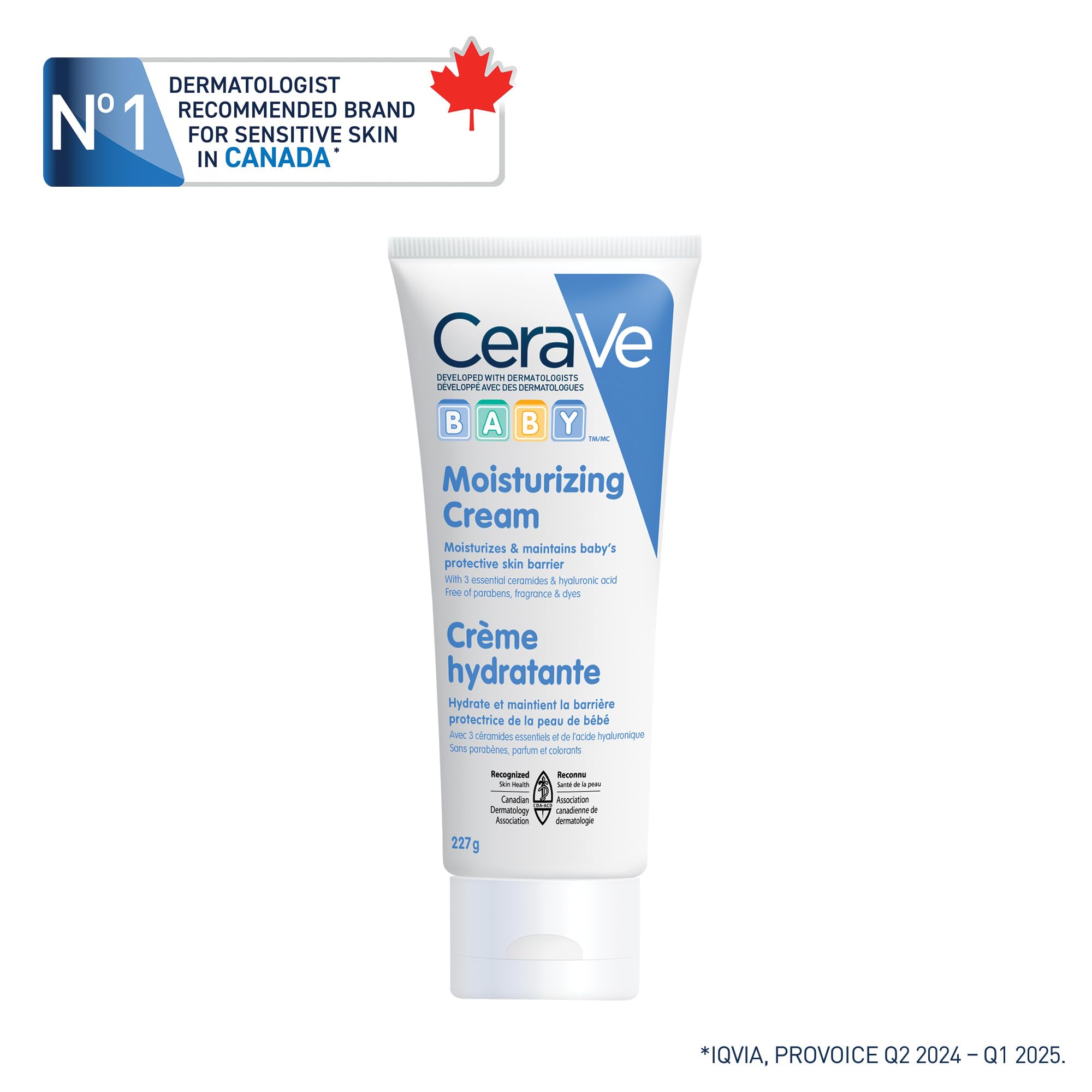 CeraVe BABY Moisturizing Cream, Gentle Baby Skincare For Face and Body with Ceramides and Hyaluronic Acid, Fragrance-Free, Paraben-Free & Dye-Free, Developed with Pediatric Dermatologists, 227GR 🍁 All In One Marketplace Canada