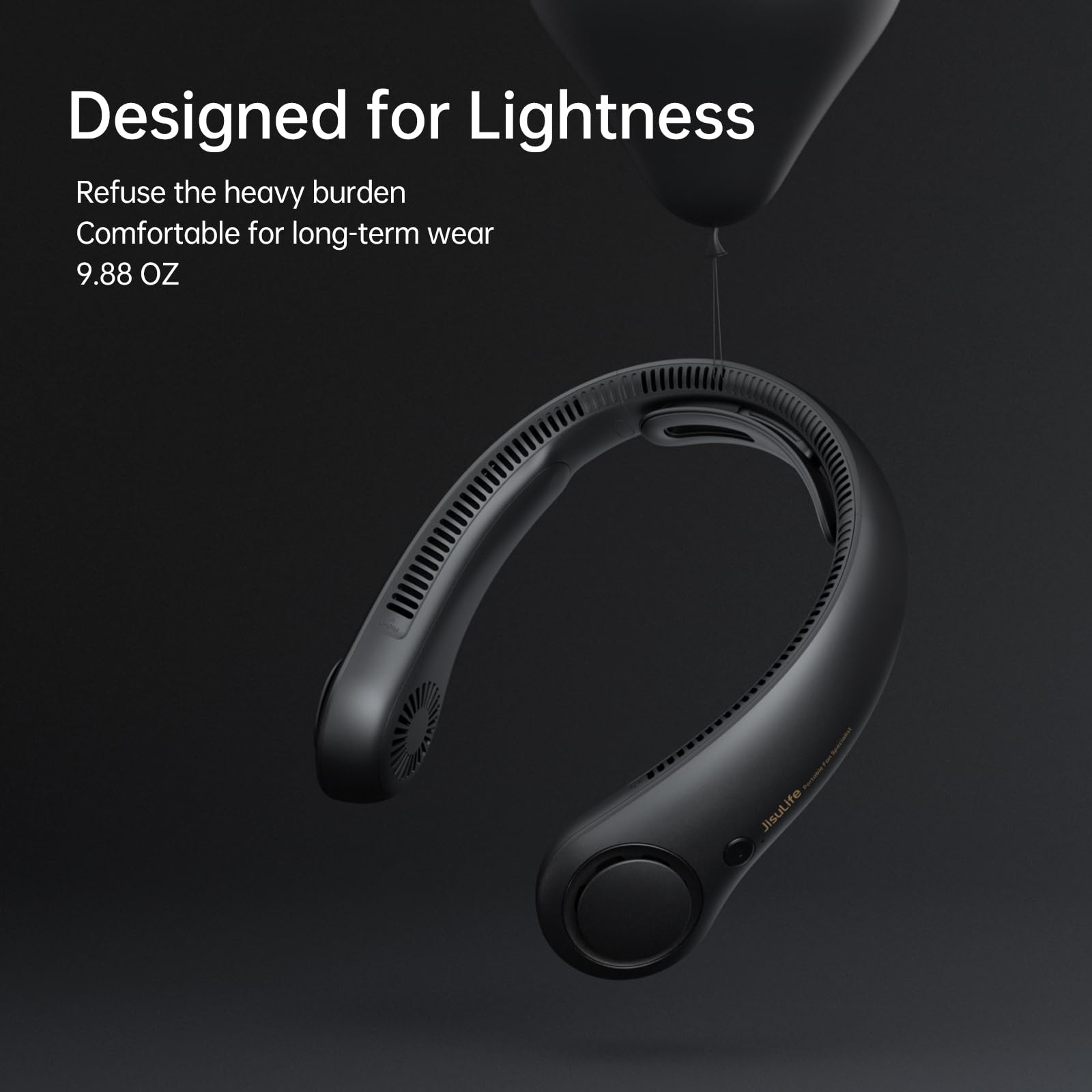 JISULIFE Portable Neck Fan Upgraded, Neckbrace Personal Hands Free, 5 Speed Gears Adjustment, 5000 mAh Wearable Bladeless Quiet Rechargeable for Outdoor Indoor, Gifts for Women Men- Black 🍁 All In One Marketplace Canada