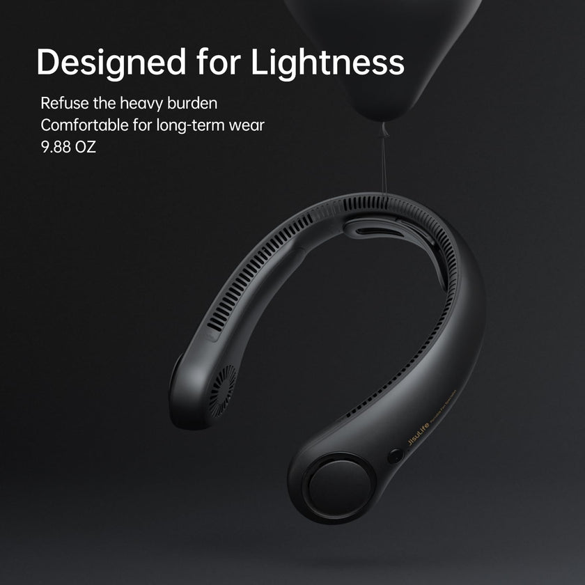 JISULIFE Portable Neck Fan Upgraded, Neckbrace Personal Hands Free, 5 Speed Gears Adjustment, 5000 mAh Wearable Bladeless Quiet Rechargeable for Outdoor Indoor, Gifts for Women Men- Black 🍁 All In One Marketplace Canada
