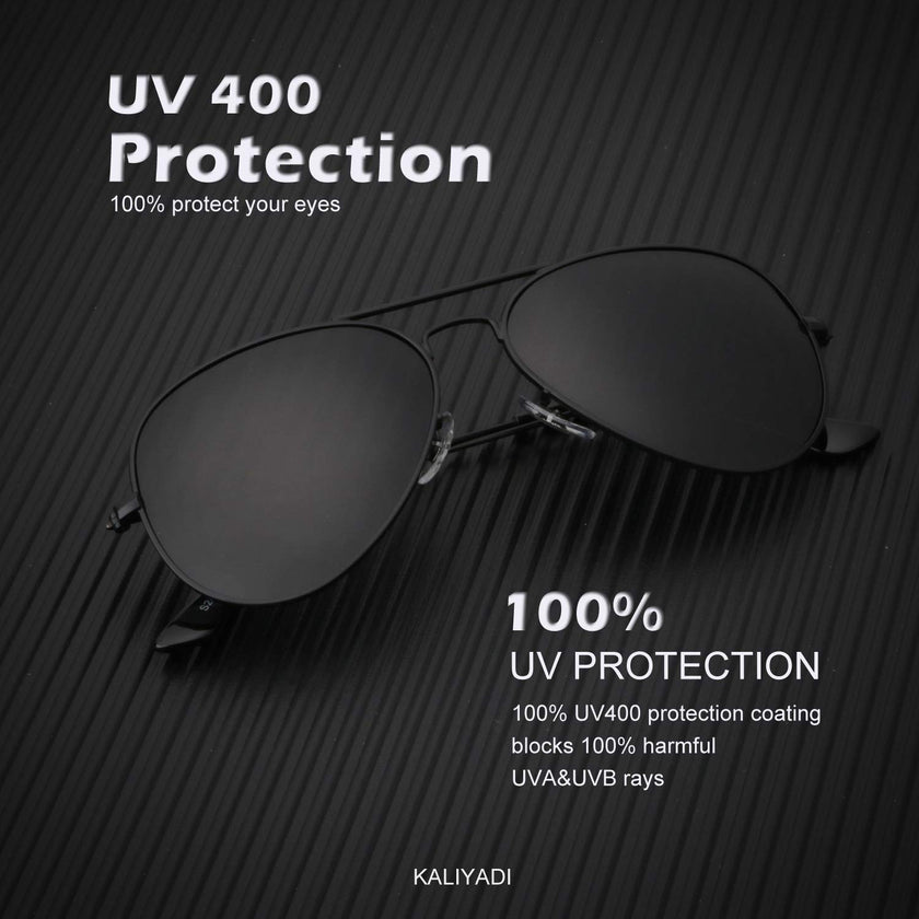 KALIYADI Classic Aviator Sunglasses for Men Women Driving Sun glasses Polarized Lens UV Blocking (3 Pack) 58mm 🍁 All In One Marketplace Canada