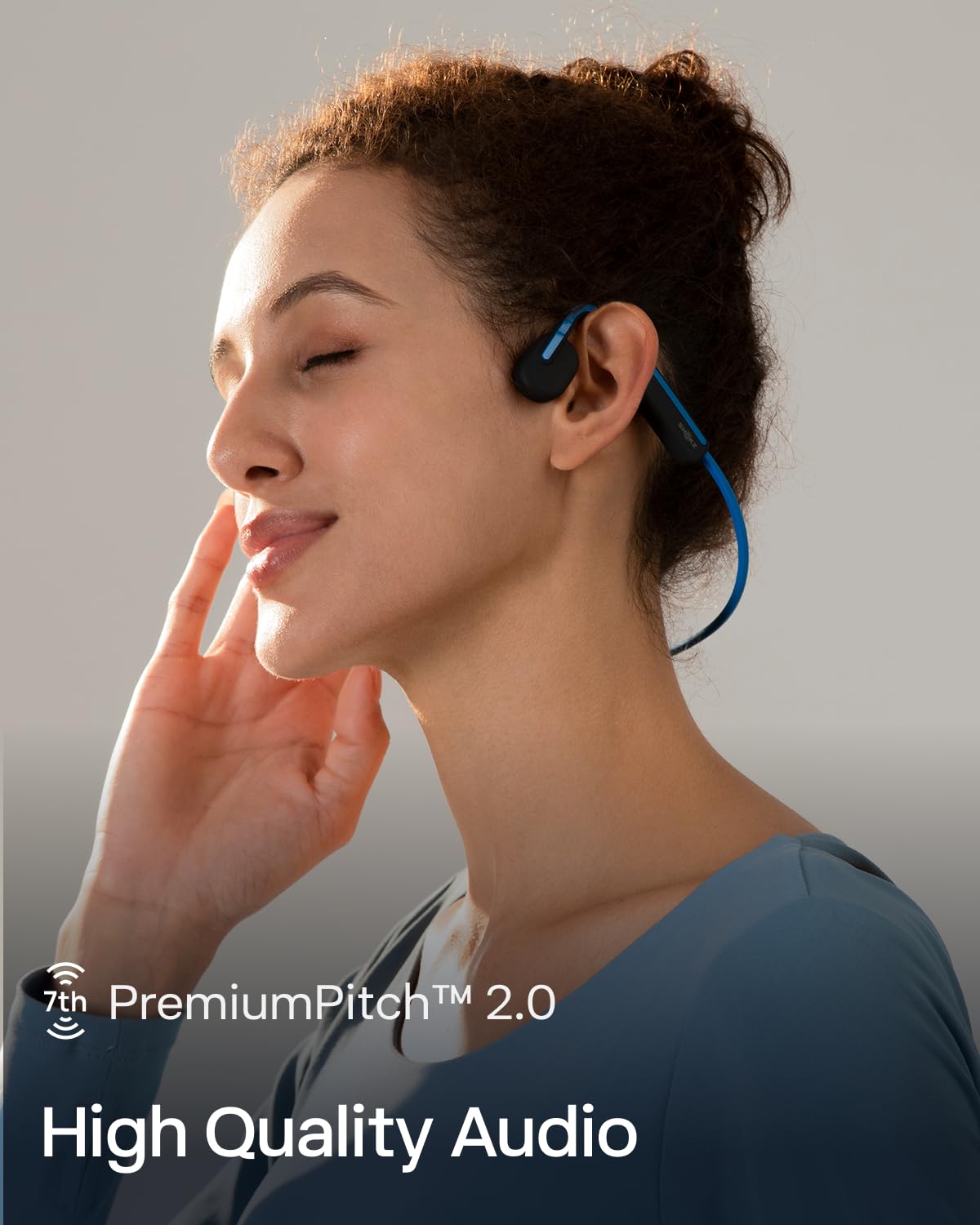 Shokz (AfterShokz) OpenMove - Open-Ear Bluetooth Sport Headphones - Bone Conduction Wireless Earphones - Sweatproof for Running and Workouts, with Sticker Pack (Blue) 🍁 All In One Marketplace Canada