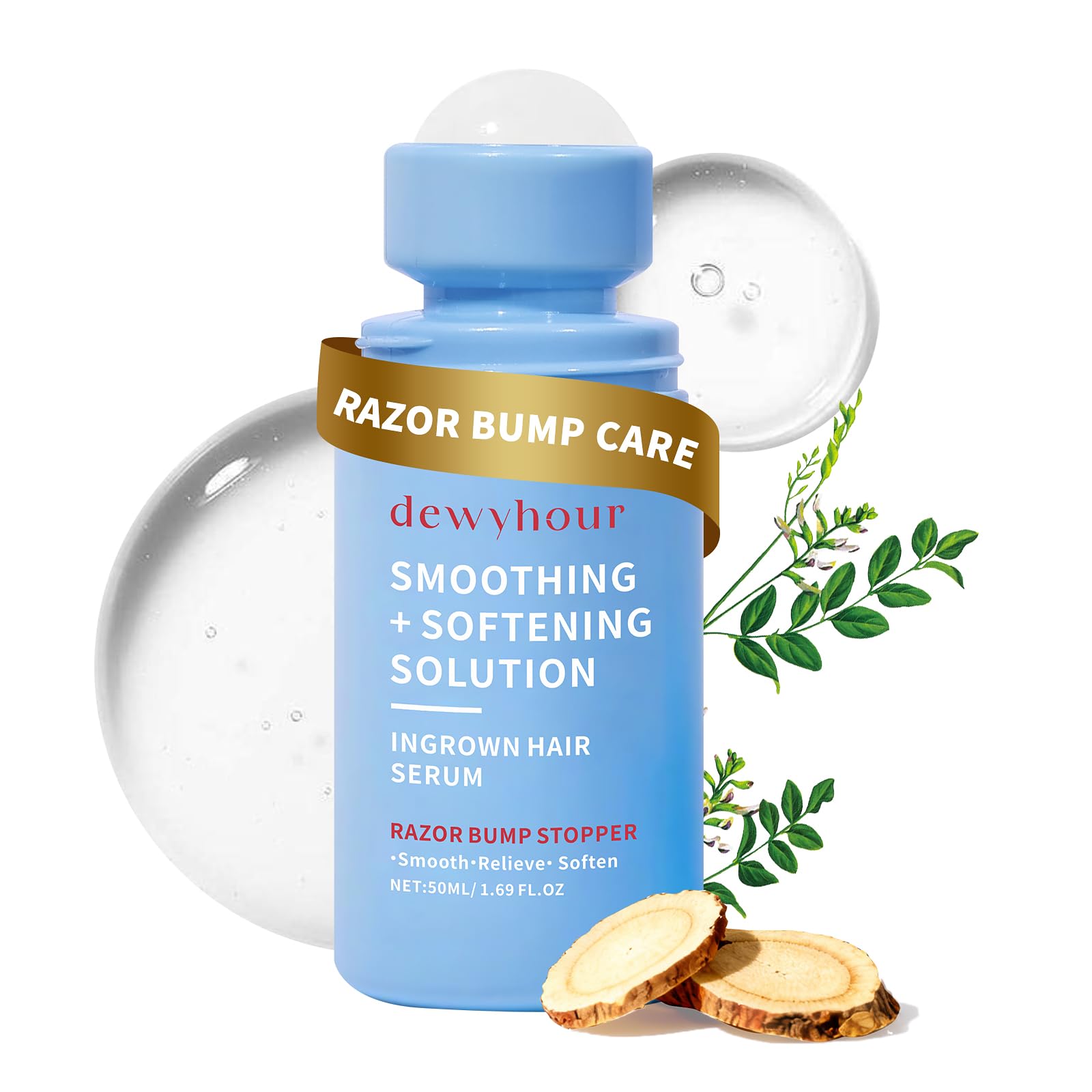 dewyhour Ingrown Hair & After Shave Soothing Serum – Soothes Razor Irritation, Targets Dark Spots, Helps With Razor Bumps for Face, Underarms, Neck & Bikini Area. Korean Skincare Roll-On for Men & Women 🍁 All In One Marketplace Canada