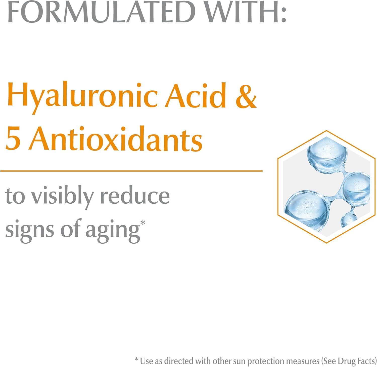Eucerin Sun Age Defense Face Sunscreen SPF 50, Facial Sunscreen with Hyaluronic Acid and Antioxidants, Body SPF 50 Lotion with UVA-UVB Sun Protection, For Sensitive & Aging Skin, Reduce the look of fine line & wrinkles*, Fragrance Free & Non Greasy, 75mL