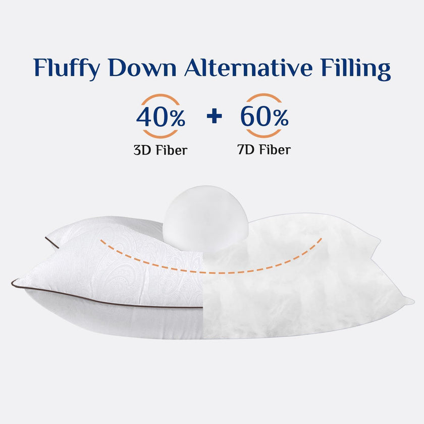JOLLYVOGUE Pillows Standard Size 2 Pack for Sleeping, Soft and Supportive Bed Pillow for Side and Back Sleepers, Down Alternative Hotel Collection Pillows Set of 2 🍁 All In One Marketplace Canada