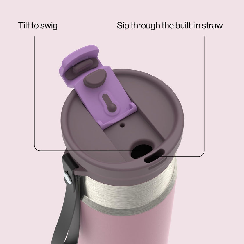 Contigo DualSip 16 oz Compact Water Bottle w/ 2-Way Lid (Drink from Straw or Spout) | Vacuum-Insulated Stainless Steel for Cold Drinks | 100% Leakproof | BPA & Lead-Free | Dishwasher Safe 🍁 All In One Marketplace Canada