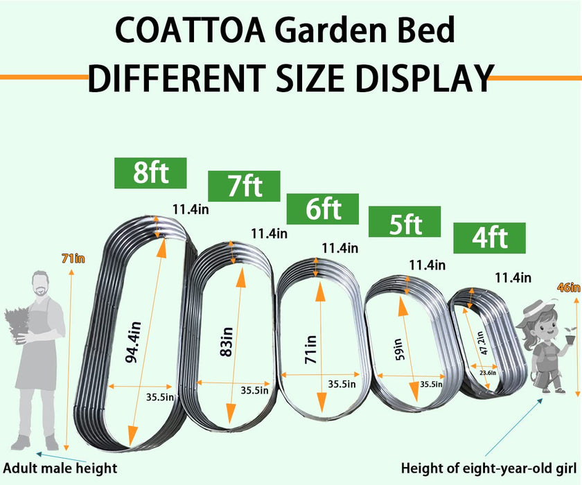 COATTOA Galvanized Raised Garden Bed, Raised Garden Boxes, 2 Pcs 6×3×1ft Outdoor Galvanized Planter Box, Garden Stock Tank Outdoor with Metal Plant Stakes, Garden Beds for Vegetables Planting 🍁 All In One Marketplace Canada