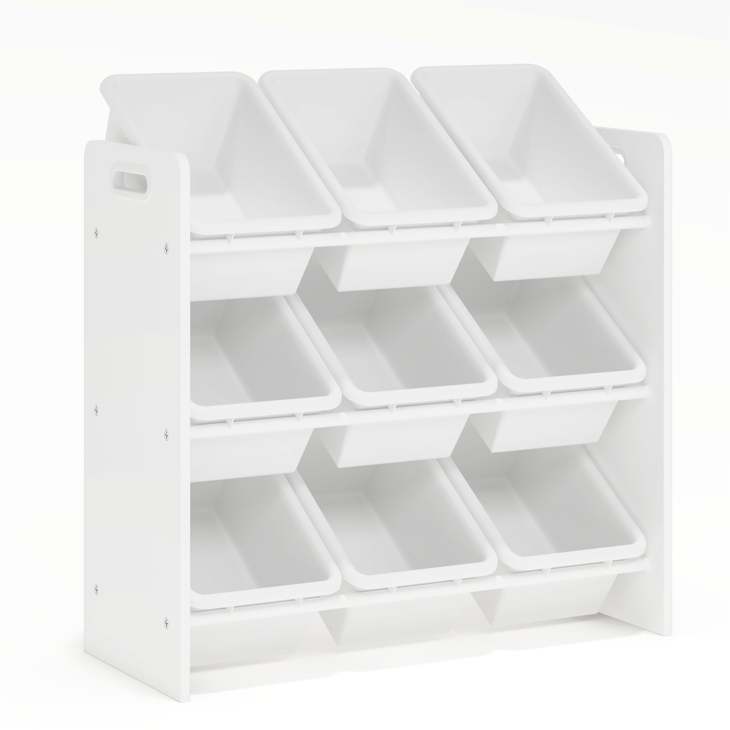 Lennox Furniture Toys Storage Organizer 9 Plastic Bins in White (JWTR-03006 white) 🍁 All In One Marketplace Canada