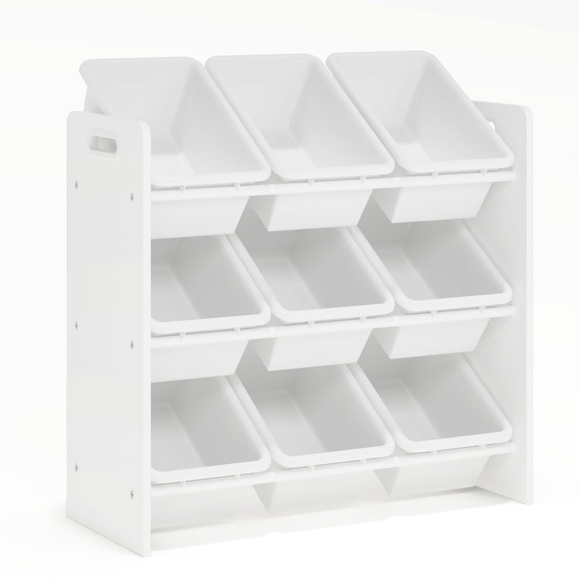Lennox Furniture Toys Storage Organizer 9 Plastic Bins in White (JWTR-03006 white) 🍁 All In One Marketplace Canada