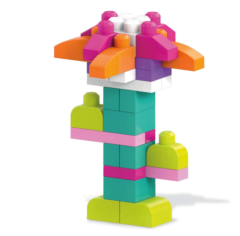 MEGA BLOKS First Builders Toddler Blocks Toys Set, Big Building Bag Collection with 80 Pieces and Storage, Pink, Ages 1+ Years 🍁 All In One Marketplace Canada