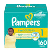 Pampers Swaddlers Diapers, Size 1, Absorbent, Keeps Baby Dry and Comfortable, Skin Safe Disposable Baby Diaper, 1 Pack (Count of 160) 🍁 All In One Marketplace Canada