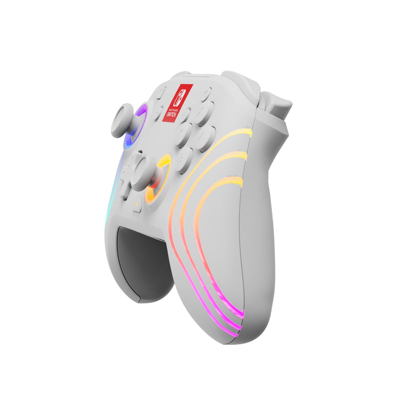 PDP Afterglow Wave Wireless RGB Gaming Controller - Nintendo Switch/Switch Lite/Switch - OLED Model, Nintendo Switch 2, LED Lighting, Rechargeable Battery - White 🍁 All In One Marketplace Canada