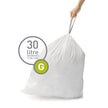 simplehuman Code G 60 Count, Dispenser Pack Custom Fit Liners, Drawstring Trash Bags, 30L / 8 Gallons, White 🍁 All In One Marketplace Canada