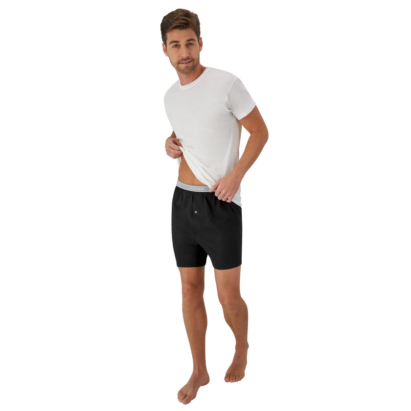 Hanes Men's 5-Pack Exposed Waistband Knit Boxers, Assorted, Medium/32-34 🍁 All In One Marketplace Canada